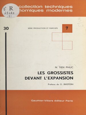 cover image of Les grossistes devant l'expansion